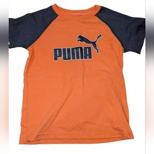 💥5/20$ Puma Kids Orange and Black Short Sleeve Tee 7Y